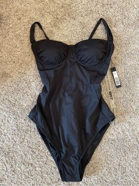 TA3 Sweetie One Piece Swimsuit Black 2X Regular/Long NWT Sculpting Lace Back